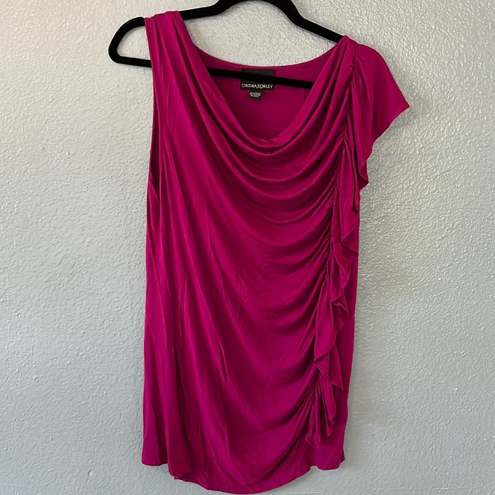 Cynthia Rowley large magenta blouse